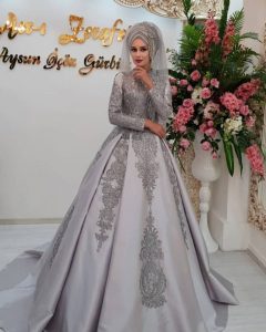 احدث فساتين خطوبة للمحجبات 2019 