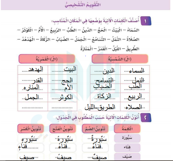 لغتي ابتدائي تمارين الفصل الاول حل ثالث حل تمارين